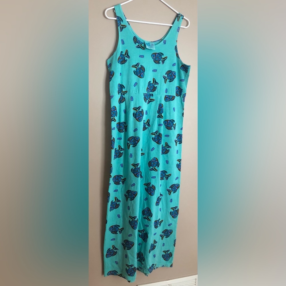 BOCA RATON NEW OLD STK BEACH RESORT WEAR  ZIP CODE Boho Blue FISH Dress  Size s